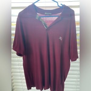 Burberry burgundy polo shirt